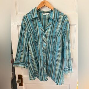 Cato Multicolor Plaid 3/4 sleeve Shirt